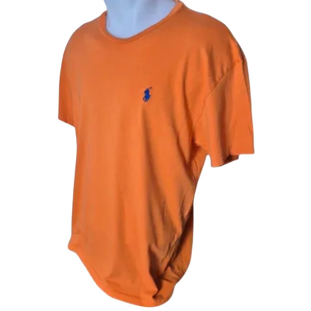 Polo Ralph Lauren Orange Cotton Short Sleeve Tee, Blue Pony, Big & Tall 2XL